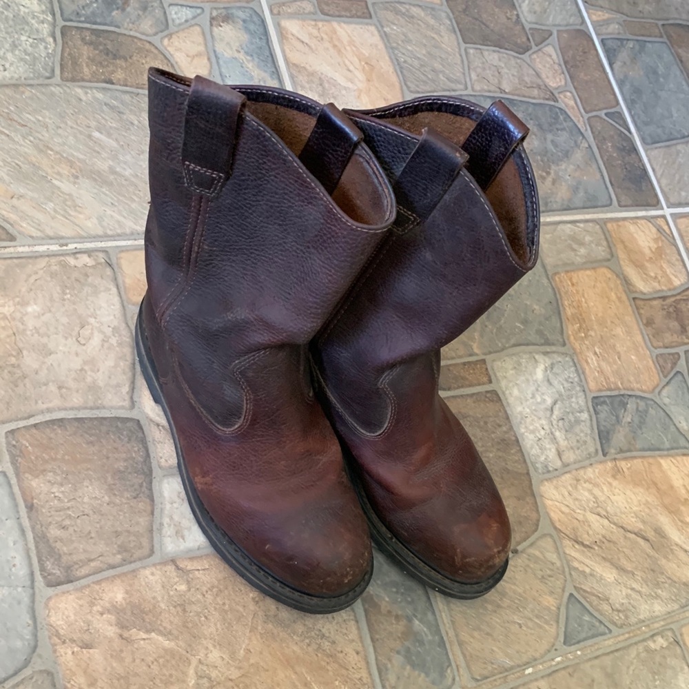 Steel Toe Wolverine Leather Work Boots View 3